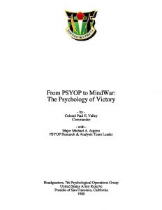 From PSYOP to MindWar: The Psychology of Victory