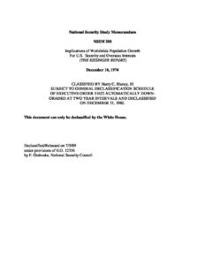 National Security Study Memorandum: The Kissinger report (declassified)